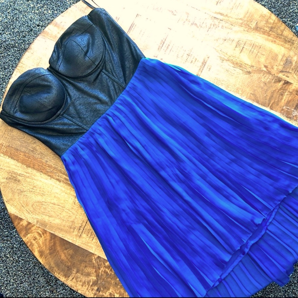 Material girl high low strapless dress